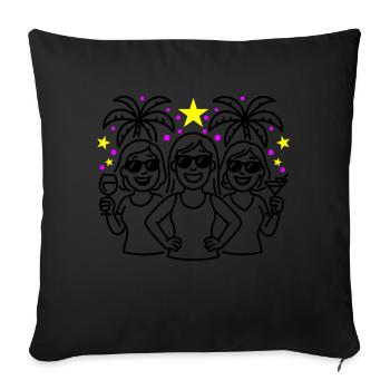 Girls Holiday Party Palm Trees - Sofa pillowcase 17,3'' x 17,3'' (45 x 45 cm) - black - Front