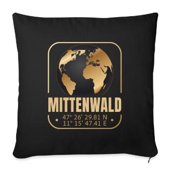 Mittenwald - Sofakissenbezug 45 x 45 cm - Schwarz - Vorne