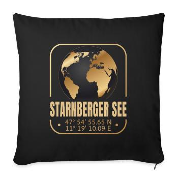 Starnberger See - Sofakissenbezug 45 x 45 cm - Schwarz - Vorne
