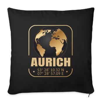 Aurich - Sofakissenbezug 45 x 45 cm - Schwarz - Vorne