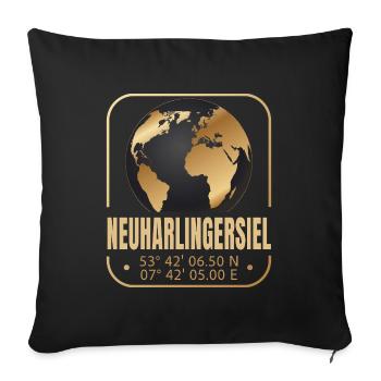 Neuharlingersiel - Sofakissenbezug 45 x 45 cm - Schwarz - Vorne
