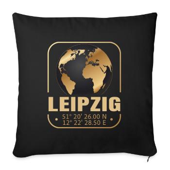 Leipzig - Sofakissenbezug 45 x 45 cm - Schwarz - Vorne