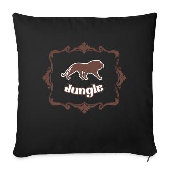 Lion and jungle - Sofa pillowcase 17,3'' x 17,3'' (45 x 45 cm) - black - Front