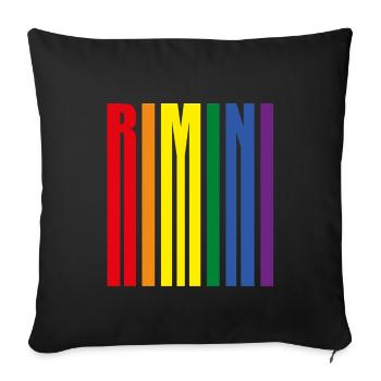 Rimini Rainbow Pride Cadeau Vacances Mer - Housse de coussin décorative 45 x 45 cm - noir - Devant