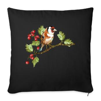 Bunter Vogel - Sofakissenbezug 45 x 45 cm - Schwarz - Vorne