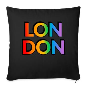 Fierté LGBTQ arc-en-ciel de Londres - Housse de coussin décorative 45 x 45 cm - noir - Devant