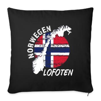 Lofoten - Sofakissenbezug 45 x 45 cm - Schwarz - Vorne