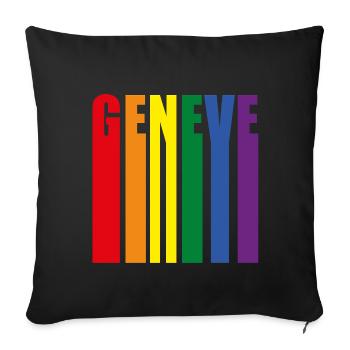 Colorful GENEVE word design - Sofa pillowcase 17,3'' x 17,3'' (45 x 45 cm) - black - Front