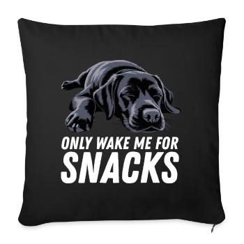 Black Labrador Dog Only Wake Me For Snacks - Sofa pillowcase 17,3'' x 17,3'' (45 x 45 cm) - black - Front