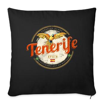 Tenerife, îles Canaries, Espagne, souvenir - Housse de coussin décorative 45 x 45 cm - noir - Devant