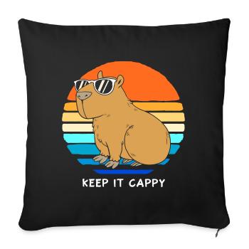 Capybara Capibara - Sofa pillowcase 17,3'' x 17,3'' (45 x 45 cm) - black - Front