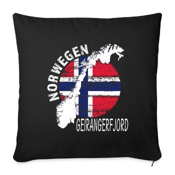 Geirangerfjord - Sofakissenbezug 45 x 45 cm - Schwarz - Vorne