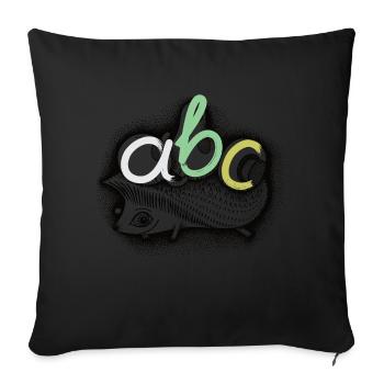 ABC Igel uebermalt Pinsel - Sofakissenbezug 45 x 45 cm - Schwarz - Vorne