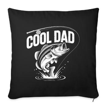 Conception d'articles de pêche cool pour papa - Housse de coussin décorative 45 x 45 cm - noir - Devant