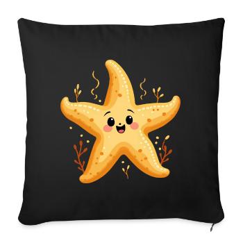 Costume d’étoile de mer Créature marine sous-marine Été - Housse de coussin décorative 45 x 45 cm - noir - Devant