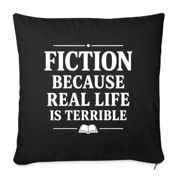 Citation Inspirante: Vie et Réalité - Housse de coussin décorative 45 x 45 cm - noir - Devant