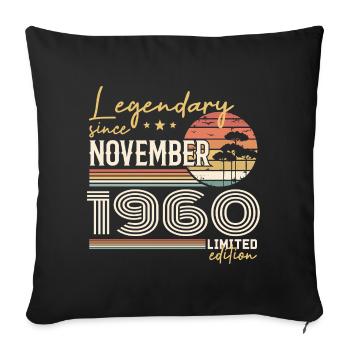 Vintage November 1960 Retro November 1960 - Sofa pillowcase 17,3'' x 17,3'' (45 x 45 cm) - black - Front