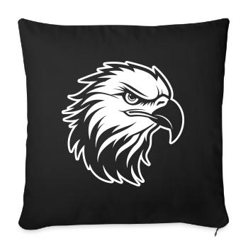 Adler Kopf - Sofakissenbezug 45 x 45 cm - Schwarz - Vorne