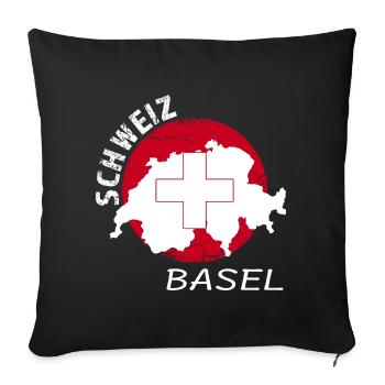 Basel - Sofakissenbezug 45 x 45 cm - Schwarz - Vorne