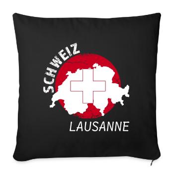 Lausanne - Sofakissenbezug 45 x 45 cm - Schwarz - Vorne