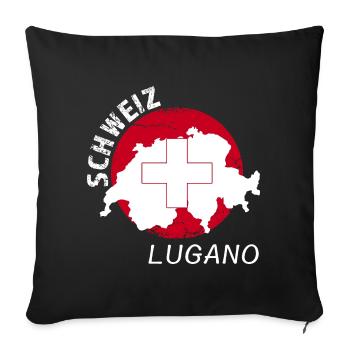 Lugano - Sofakissenbezug 45 x 45 cm - Schwarz - Vorne