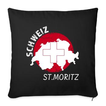 St. Moritz - Sofakissenbezug 45 x 45 cm - Schwarz - Vorne