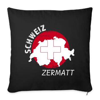 Zermatt - Sofakissenbezug 45 x 45 cm - Schwarz - Vorne