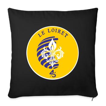 Fleur de Lys Loiret 45 - Housse de coussin décorative 45 x 45 cm - noir - Devant