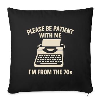 Lustiges Jahrgang 70er T-Shirt Geschenk Geburtstag - Sofakissenbezug 45 x 45 cm - Schwarz - Vorne