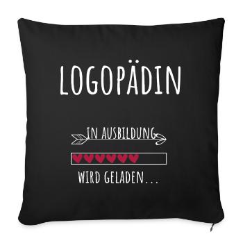 Speech Therapy Studies Profession Training Speech Therapist - Sofa pillowcase 17,3'' x 17,3'' (45 x 45 cm) - black - Front