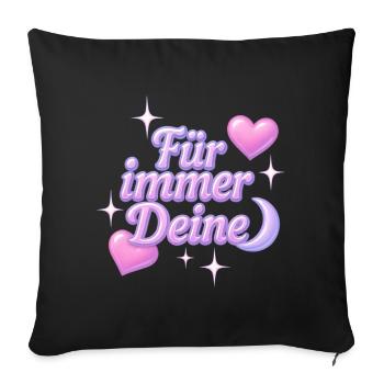 Yours Forever / Y2K Statement Design - Sofa pillowcase 17,3'' x 17,3'' (45 x 45 cm) - black - Front