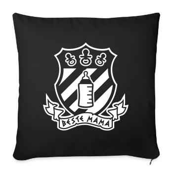 Best Mom – Coat of Arms with Pacifier & Pirate Bottle - Sofa pillowcase 17,3'' x 17,3'' (45 x 45 cm) - black - Front