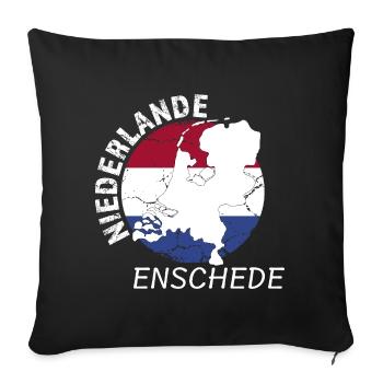 Enschede - Sofakissenbezug 45 x 45 cm - Schwarz - Vorne