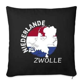 Zwolle - Sofa pillowcase 17,3'' x 17,3'' (45 x 45 cm) - black - Front