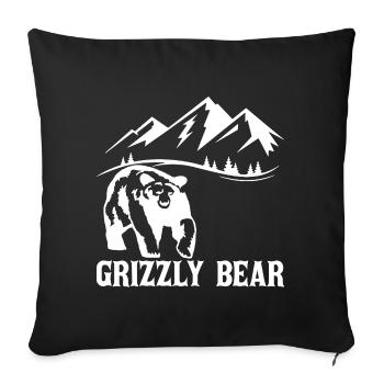 Hiking with a (white) bear - Sofa pillowcase 17,3'' x 17,3'' (45 x 45 cm) - black - Front