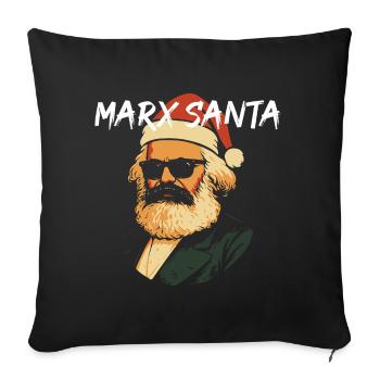 T-shirt icône du Père Noël Marx - Housse de coussin décorative 45 x 45 cm - noir - Devant