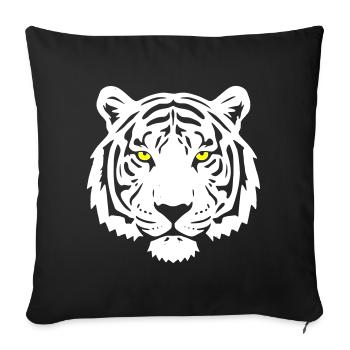 Tiger Head Yellow Eyes Big Cat Vector - Sofa pillowcase 17,3'' x 17,3'' (45 x 45 cm) - black - Front