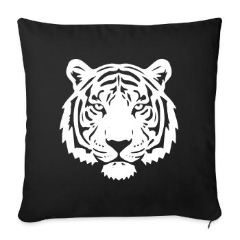 Tiger_Raubkatze_Wild_Tier_Vector Tiger Head - Sofa pillowcase 17,3'' x 17,3'' (45 x 45 cm) - black - Front