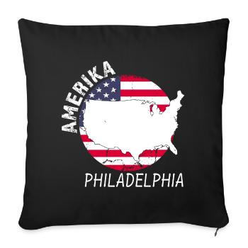 Philadelphie - Housse de coussin décorative 45 x 45 cm - noir - Devant