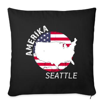 Seattle - Sofakissenbezug 45 x 45 cm - Schwarz - Vorne