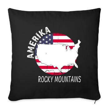 Rocky Mountains - Sofa pillowcase 17,3'' x 17,3'' (45 x 45 cm) - black - Front