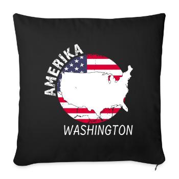 Washington - Housse de coussin décorative 45 x 45 cm - noir - Devant