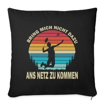 Joueur de badminton offre des tenues de badminton - Housse de coussin décorative 45 x 45 cm - noir - Devant