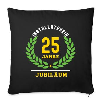 Anniversaire du plombier 25 ans 25e - Housse de coussin décorative 45 x 45 cm - noir - Devant