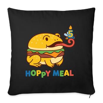 Hoppy Meal 5th Birthday Frog - Sofa pillowcase 17,3'' x 17,3'' (45 x 45 cm) - black - Front