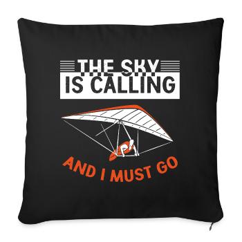 Gleitschirmfliegen Gleitschirmflieger Gleitschirm - Sofakissenbezug 45 x 45 cm - Schwarz - Vorne