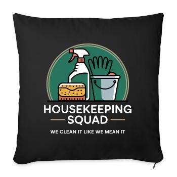 Funny Cleaning Design - Sofa pillowcase 17,3'' x 17,3'' (45 x 45 cm) - black - Front