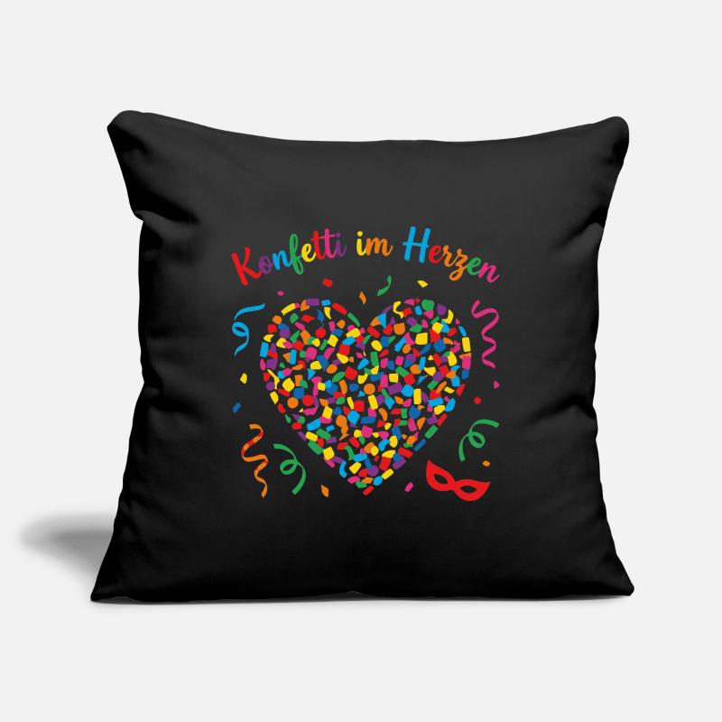 Confettis de carnaval et de carnaval dans le cœur Sweat à capuche à pull Housse de coussin décorative 45 x 45 cm