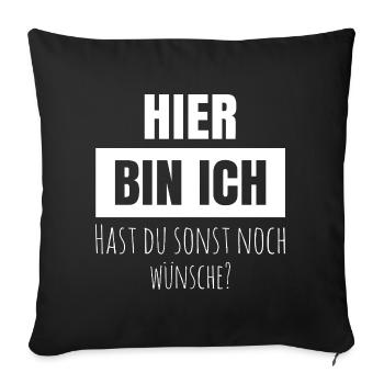 Me voilà, tu as d’autres vœux - Housse de coussin décorative 45 x 45 cm - noir - Devant