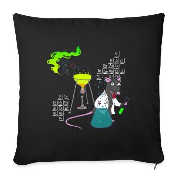 Laborratte chaotische Chemie - Sofakissenbezug 45 x 45 cm - Schwarz - Vorne